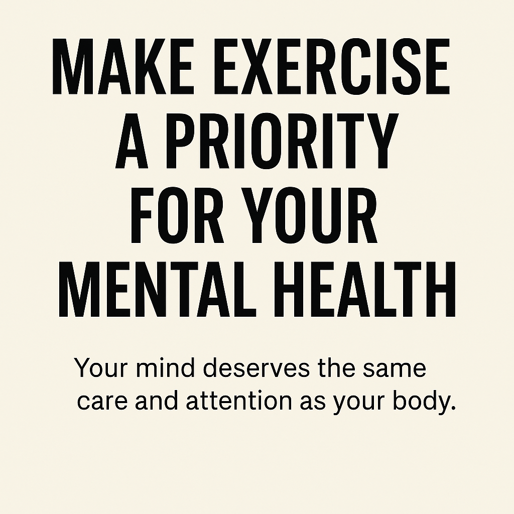 Fitness and mental health infographic a white sign with black text