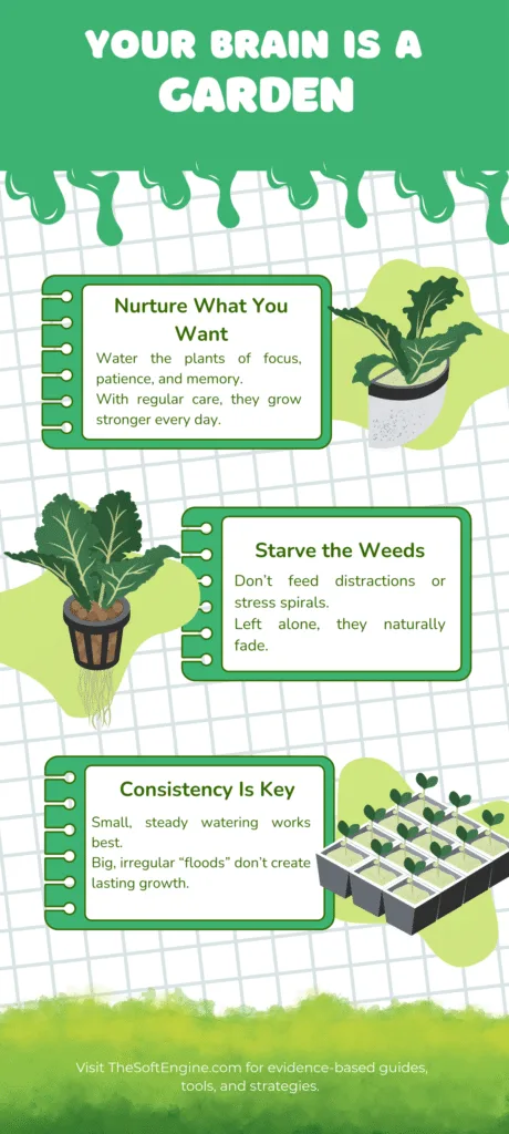 Brain is a garden benefits of mental fitness infographic