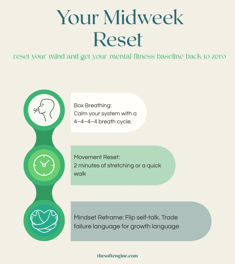Four Components of Mental Fitness midweek reset challenge